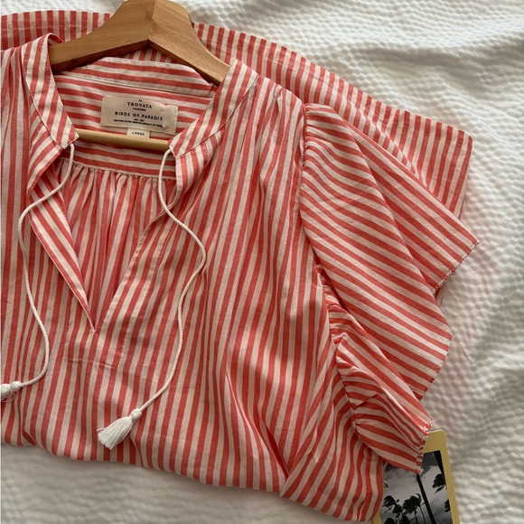 Trovata Coral Beachy Cotton Tassel Top - Picture 4 of 9